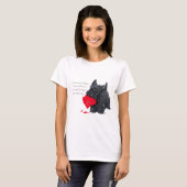Speelse Scottish Terrier Valentijn Klaaglied T-shirt (Voorkant volledig)