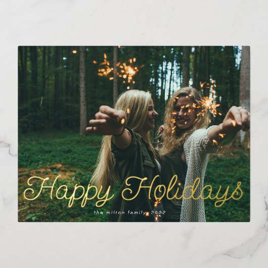 Speelse Script Photo Happy Holiday Kaart (Voorkant)