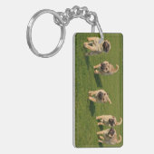 Speelse Shar Pei Pups Sleutelhanger (Voorkant Links)