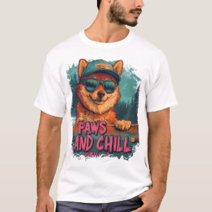 Speelse Shiba Inu Skateboarden - Paws and Chill T-shirt