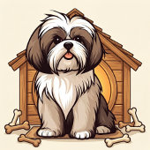 Speelse Shih Tzu-hondenhuis Tote Bag