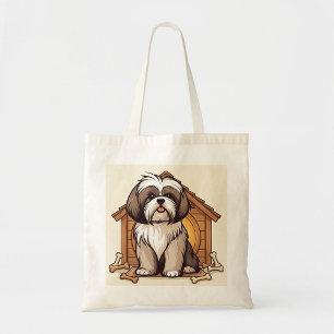 Speelse Shih Tzu-hondenhuis  Tote Bag