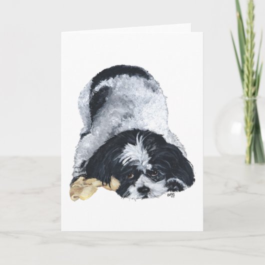 Speelse Shih Tzu Kaart (Voorkant)