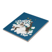 Speelse Siamese Kat Tegeltje (Zijkant)