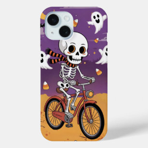 Speelse Skeleton Ghost Halloween iPhone / iPad hoe 15 Case