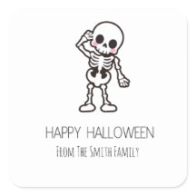 Speelse Skeleton Halloween Sticker