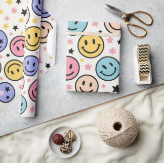 Speelse Smiley Patroon Cadeaupapier