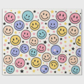 Speelse Smiley Patroon Cadeaupapier (Vlak)