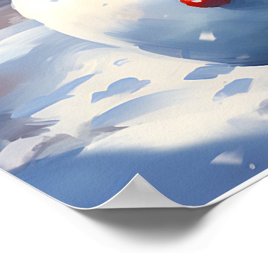 Speelse sneeuwpop Wall art poster (Hoek)