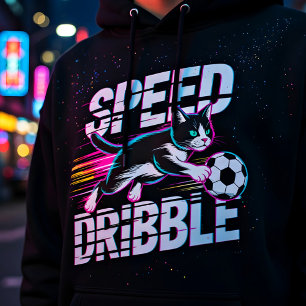 Speelse Snelheid van Dribbelkat Voor Voetbalenthou Hoodie