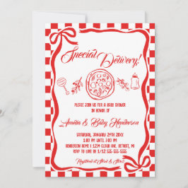 Speelse Speciale Levering Italiaanse Pizza Baby Sh Kaart