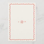 Speelse speelse retro handgetekende Franse bruilof Menu (Achterkant)