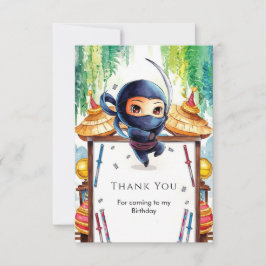 Speelse Spion Ninja Verjaardag Bedankkaart