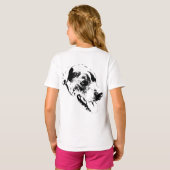Speelse Spirit Pitbull Mix Portrait T-shirt (Achterkant volledig)