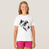 Speelse Spirit Pitbull Mix Portrait T-shirt (Voorkant volledig)