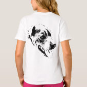 Speelse Spirit Pitbull Mix Portrait T-shirt (Achterkant)