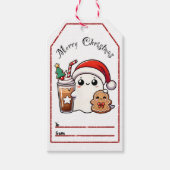 Speelse spook kerst labels cadeaulabel (Voorkant)