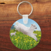 Speelse Springende Lammetjes Pasen Sleutelhanger (Voorkant)