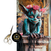 Speelse Sprite Gothic Paris Gargoyle Decoupage Tissuepapier