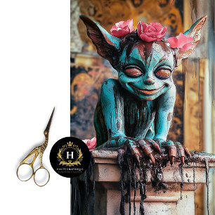 Speelse Sprite Gothic Paris Gargoyle Decoupage Tissuepapier