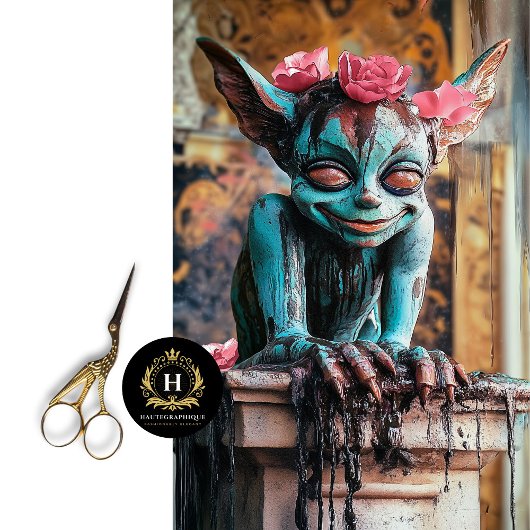 Speelse Sprite Gothic Paris Gargoyle Decoupage Tissuepapier