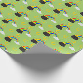 Speelse St. Patrick's Day Pot of Gold & Rainbow Cadeaupapier (Hoek)