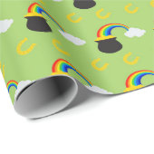 Speelse St. Patrick's Day Pot of Gold & Rainbow Cadeaupapier (Rol Hoek)