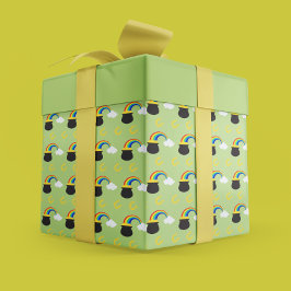 Speelse St. Patrick's Day Pot of Gold & Rainbow Cadeaupapier