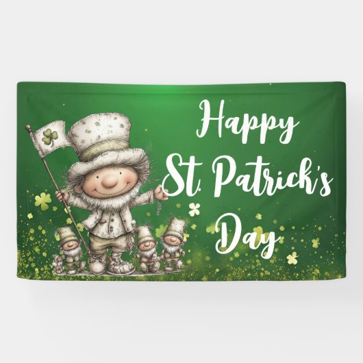 Speelse St. Patrick's Day-vieringsontwerp Spandoek (Horizontaal)