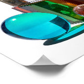 Speelse stapel kleurrijke geometrische glaskunst poster (Hoek)