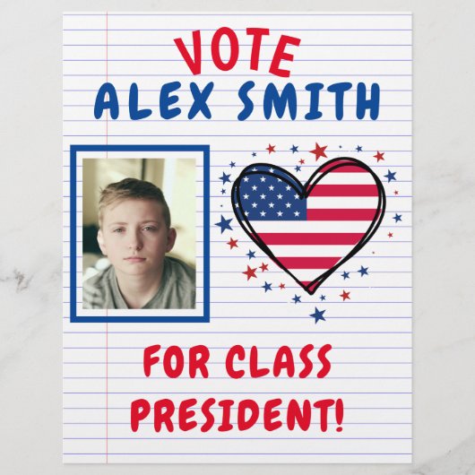 Speelse Stem voor Klasse President: Rode Verkiezin Flyer (Voorkant)