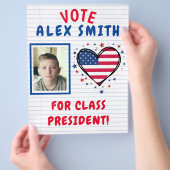 Speelse Stem voor Klasse President: Rode Verkiezin Flyer (Hand)