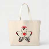 Speelse Ster Karakter Met Hart Grote Tote Bag (Voorkant)