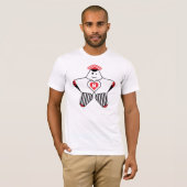 Speelse Ster Karakter Met Hart T-shirt (Voorkant volledig)