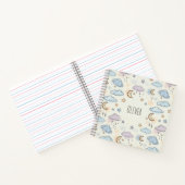 Speelse sterren, manen en pluizige wolken notitieboek (Binnen)