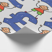 Speelse Stick Figure Staand op Pond Cadeaupapier