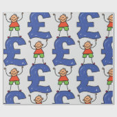 Speelse Stick Figure Staand op Pond Cadeaupapier (Vlak)
