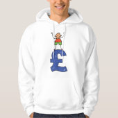 Speelse Stick Figure Staand op Pond Hoodie (Voorkant)