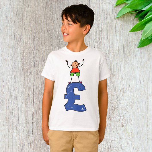 Speelse Stick Figure Staand op Pond T-shirt