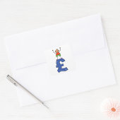 Speelse Stick Figure Staand op Pond Vierkante Sticker