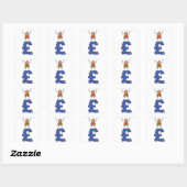 Speelse Stick Figure Staand op Pond Vierkante Sticker (Vel)