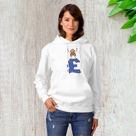 Speelse Stick Figure Staande op Pond Hoodie