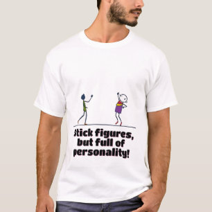 Speelse Stick Figuur Tekens T-shirt