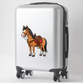 🐴 Speelse sticker van een paardenzadel voor kinde (Koffer)