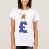 Speelse Stickfiguur Staande op Pond T-shirt (Voorkant)