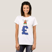 Speelse Stickfiguur Staande op Pond T-shirt (Voorkant volledig)