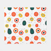 Speelse Stip Cirkel Patroon Fleece Deken (Voorkant (Horizontaal))