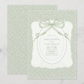 Speelse Stippen Vintage Baby Shower Kaart (Voorkant / Achterkant)