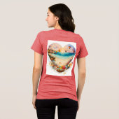 Speelse Strand Sandcastle Scene T-shirt Design (Achterkant volledig)