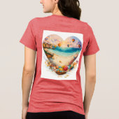 Speelse Strand Sandcastle Scene T-shirt Design (Achterkant)